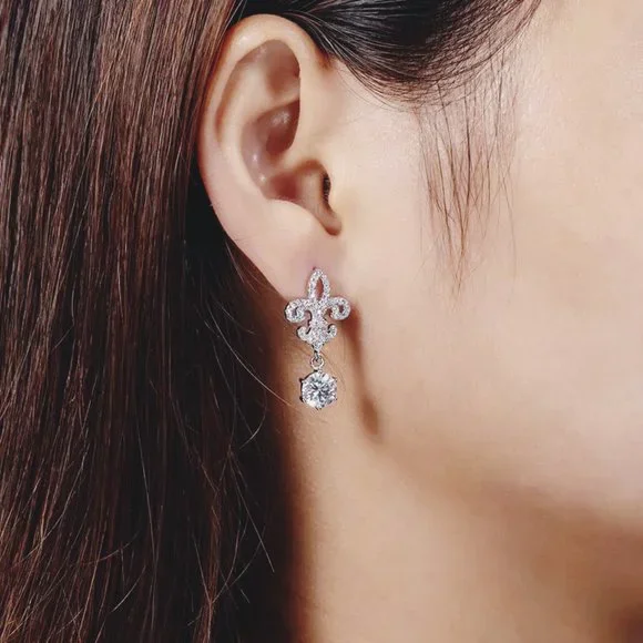 Certified 2ct. t.w. Diamond Brilliant Cut Elegant Dangle Earrings